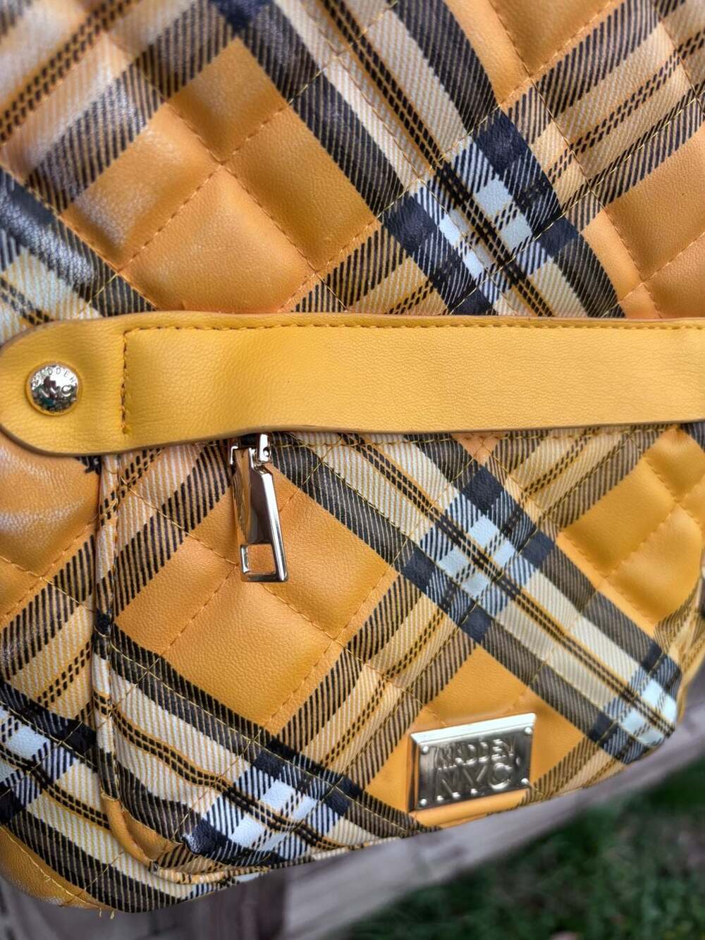 Yellow Plaid Women’s Backpack - Hidden NYC - Picture 6 of 16